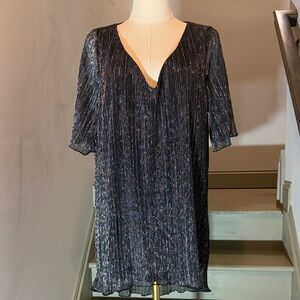 Black and Silver Shimmer Top